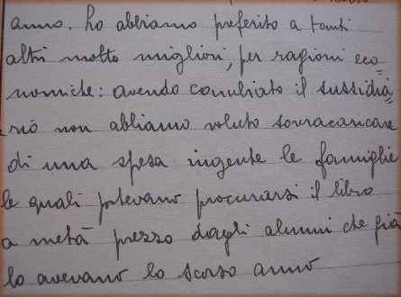 foto di una pagina del registro