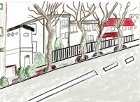 disegno della via Cappuccina oggi